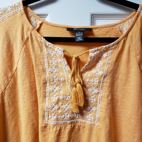 Sold Elsewhere - Orange Embroidered Blouse - Picture 4 of 4